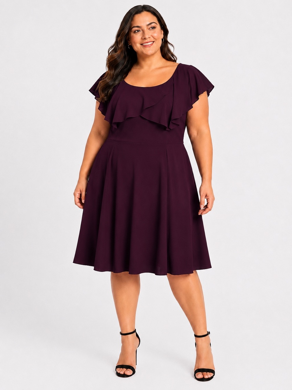 Torrid Plum Chiffon Overlay Fit & Flare Dress | Size 20 | Lined